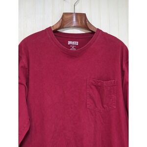 Duluth Trading Co Longtail T Shirt Mens Medium Red Long Sleeve Pocket Workwear